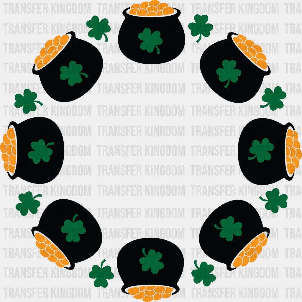 Pot Of Gold Circle St. Patrick's Day Design - DTF heat transfer - Transfer Kingdom