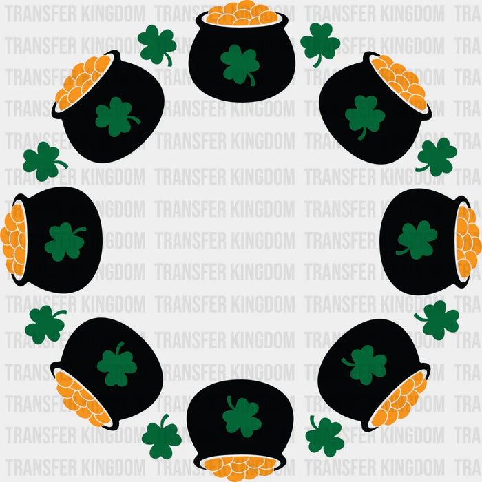 Pot Of Gold Circle St. Patrick's Day Design - DTF heat transfer