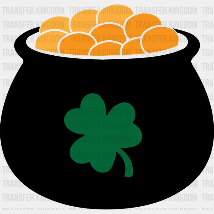 Pot Of Gold With Clover On It St. Patrick's Day Design - DTF heat transfer
