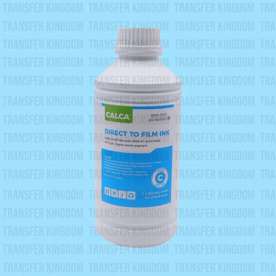 Premium Dtf Ink Cmyk / Calca Brand Water-Based Ink For Epson Printheads - 32 Oz Bottle Of 1L Cyan