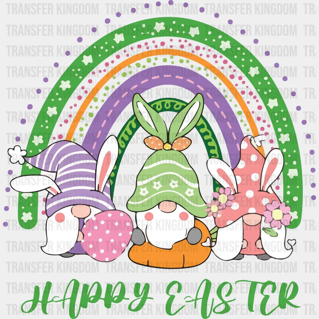 Rainbow Gnomies Easter Design - DTF heat transfer - Transfer Kingdom