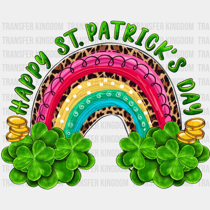 Rainbow Happy St. Patrick's Day Design - DTF heat transfer