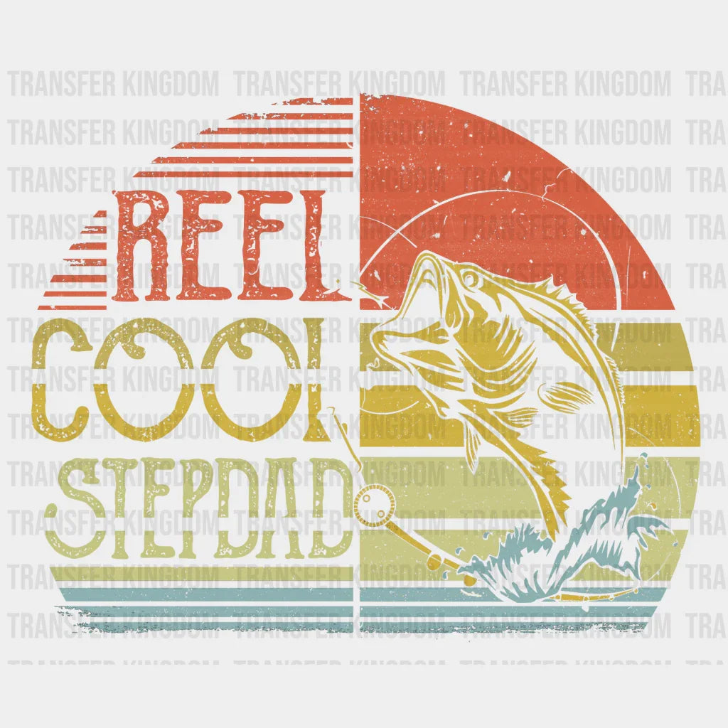 Reel Cool Stepdad Retro Design - DTF heat transfer - Transfer Kingdom