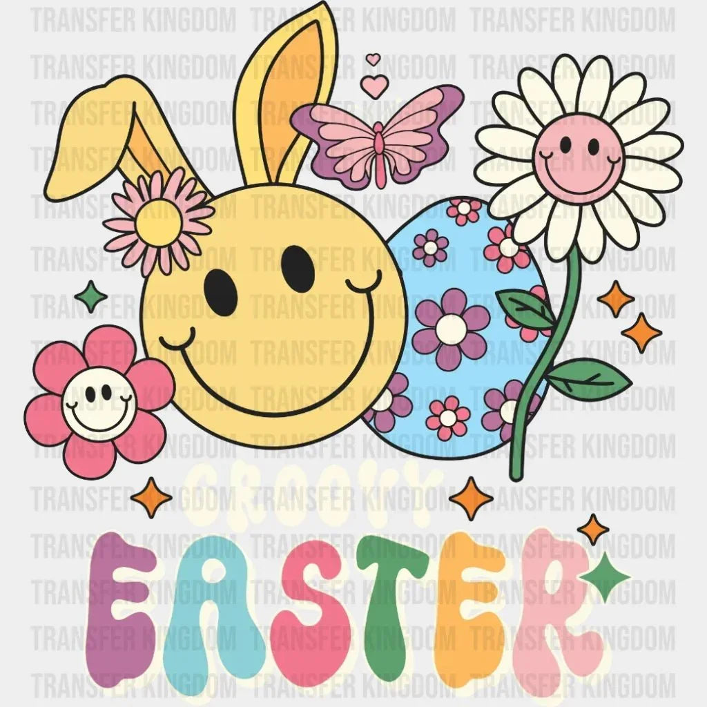 Retro Groovy Easter Design - DTF heat transfer - Transfer Kingdom