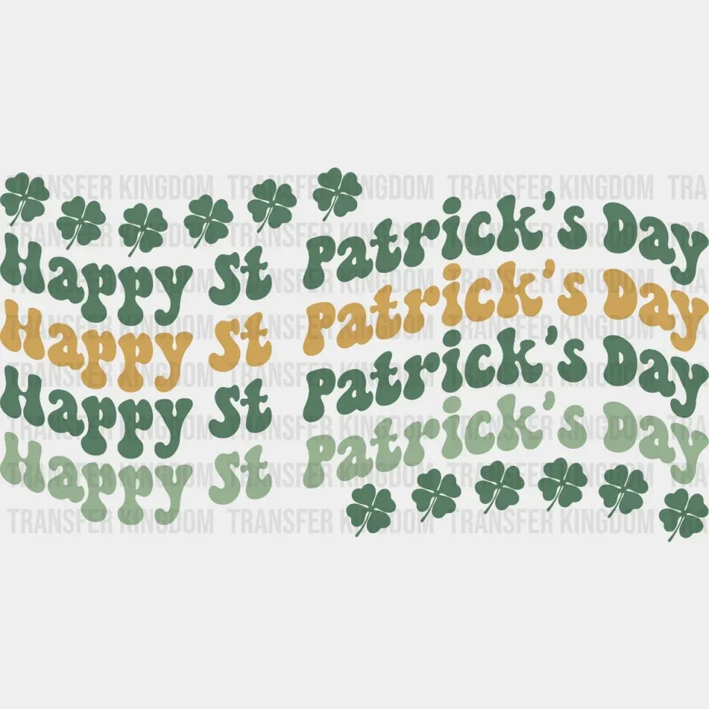 Retro Happy St. Patrick's Day Stacked Design - DTF heat transfer - Transfer Kingdom