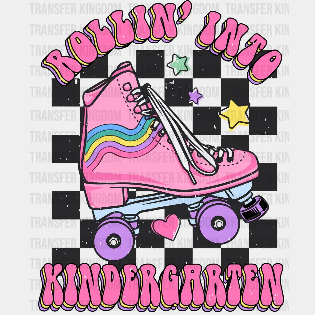 Rollin Into Kindergarten 100 Days School Design - DTF heat transfer - Transfer Kingdom
