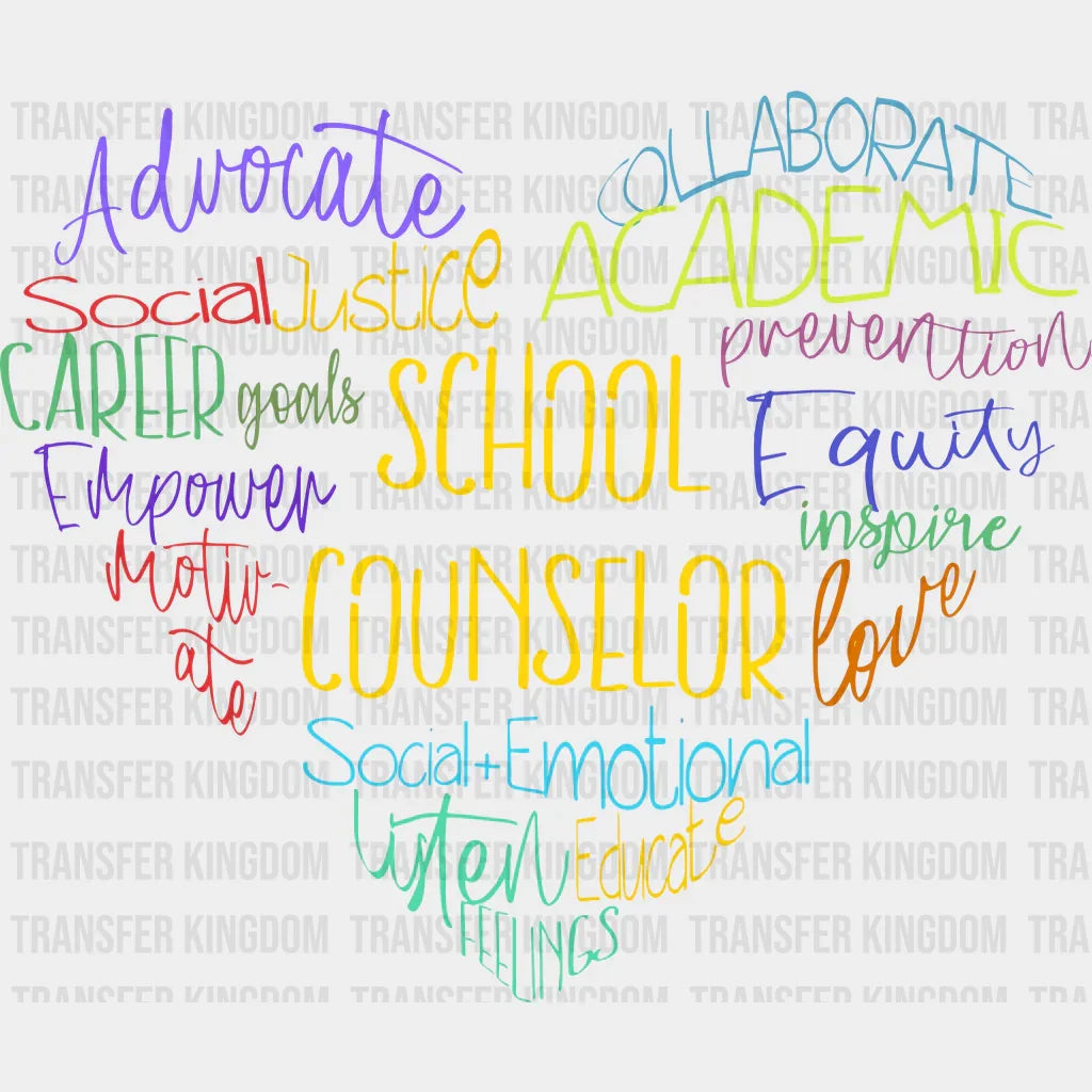 School Counselor 100 Days School Design - DTF heat transfer - Transfer Kingdom
