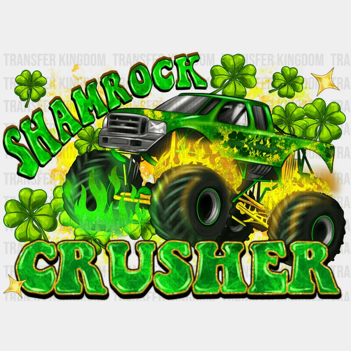 Monster Truck Green Shamrock Crusher St. Patrick's Day Design - DTF heat transfer