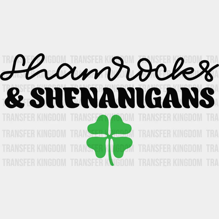 Shamrocks & Shenanigans St. Patrick's Day Design - DTF heat transfer