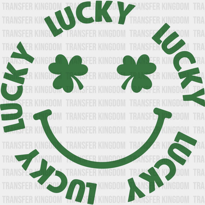 Lucky Smiley St. Patrick's Day Clover Design - DTF heat transfer