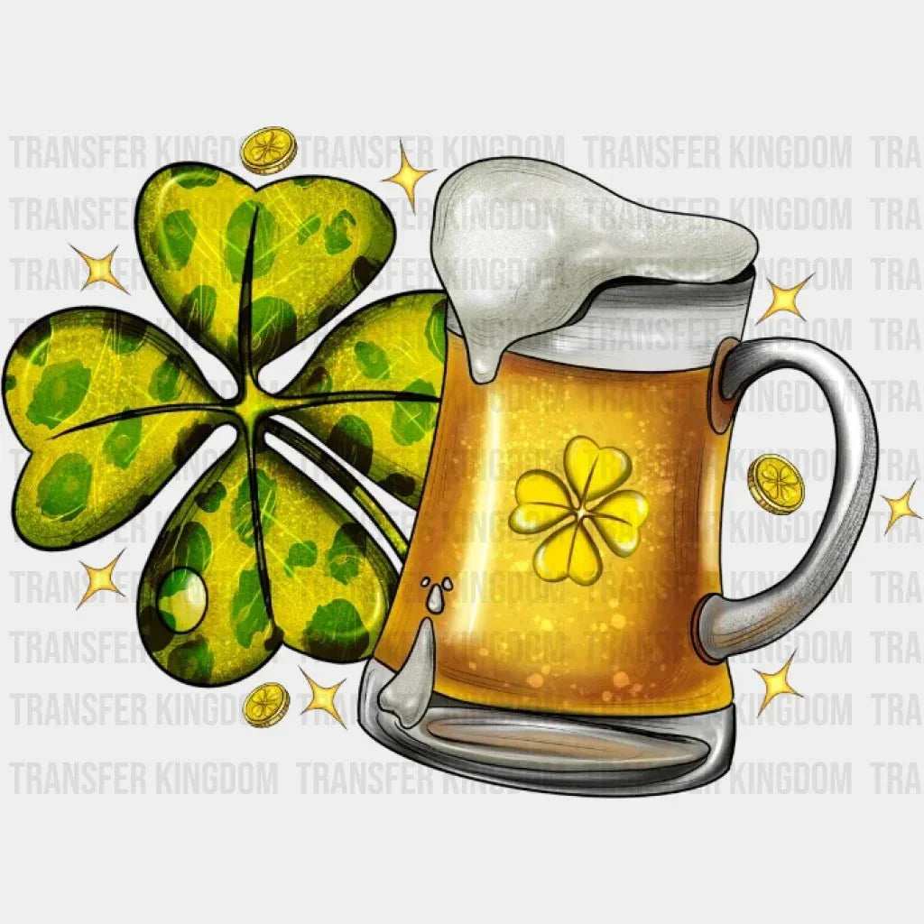 St. Patrick's Day Beer Shamrock Design - DTF heat transfer - Transfer Kingdom