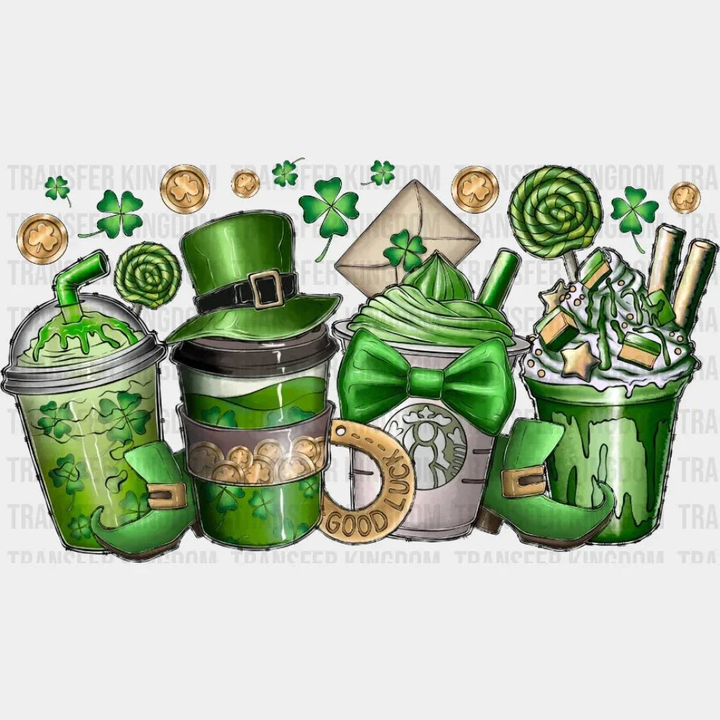 St. Patrick's Day Coffee Cups Design - DTF heat transfer - Transfer Kingdom