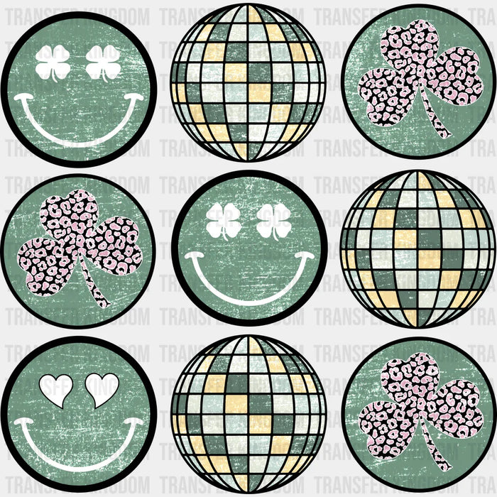 St. Patrick's Day Smiley Disco Design - DTF heat transfer