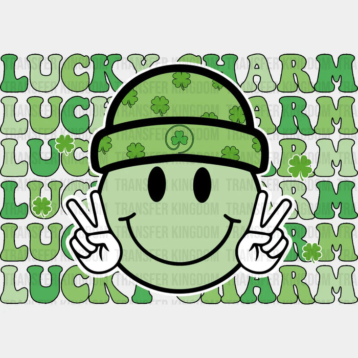 Shamrock Vibes St. Patrick's Day Smiley Design - St. Patrick's Day DTF heat transfer