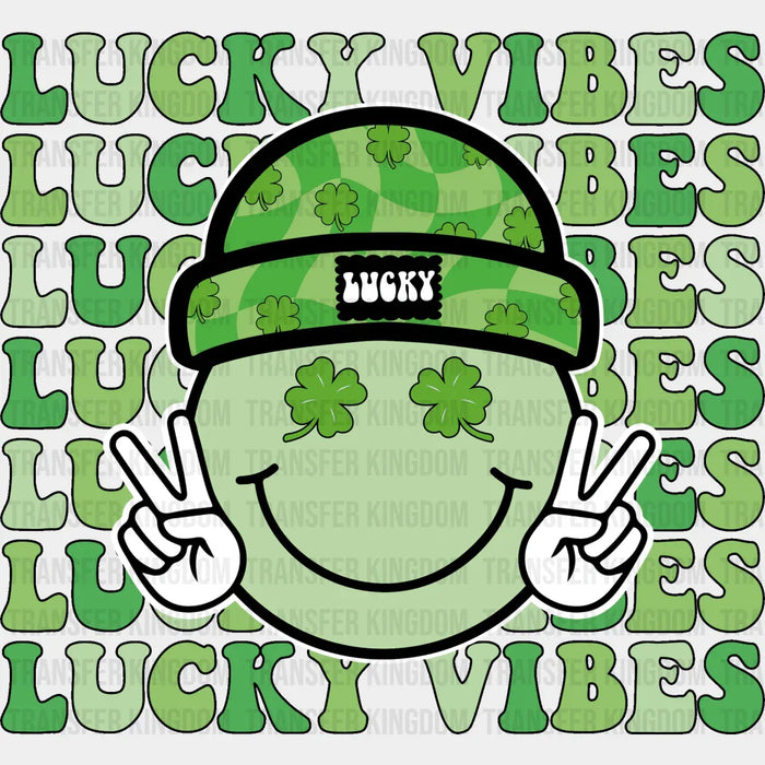 Shamrock Lucky Vibes St. Patrick's Day Design - St. Patrick's Day DTF heat transfer