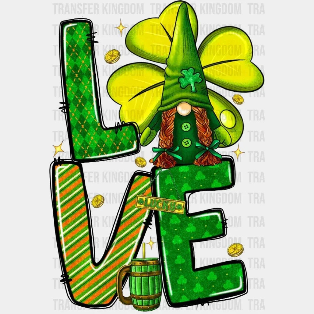 St. Patricks Day Love Gnome Design - DTF heat transfer - Transfer Kingdom