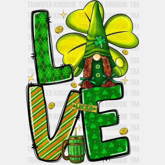 St. Patricks Day Love Gnome Design - DTF heat transfer