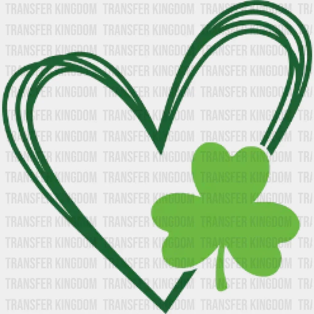 St. Patrick's Day Love Heart Shamrock Design - DTF heat transfer - Transfer Kingdom