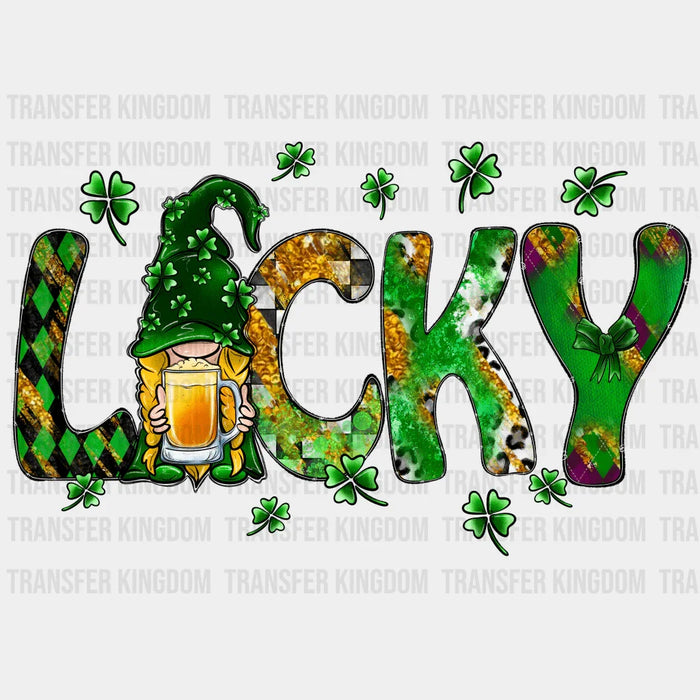 St. Patrick's Day Lucky Gnome Beer Design - DTF heat transfer