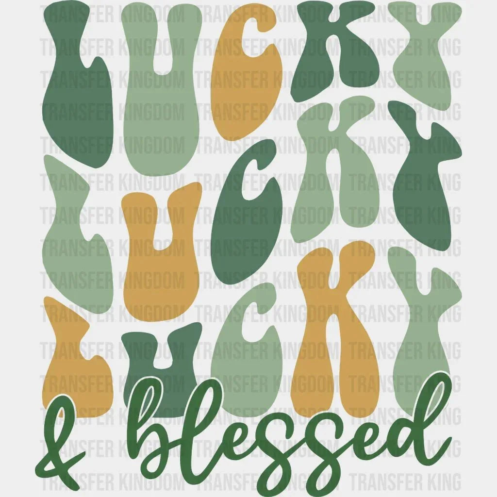 St. Patrick's Day Retro Lucky Blessed Design - DTF heat transfer - Transfer Kingdom
