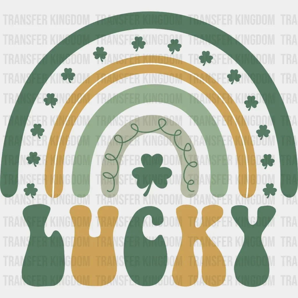St. Patrick's Day Retro Lucky Rainbow Design - DTF heat transfer - Transfer Kingdom