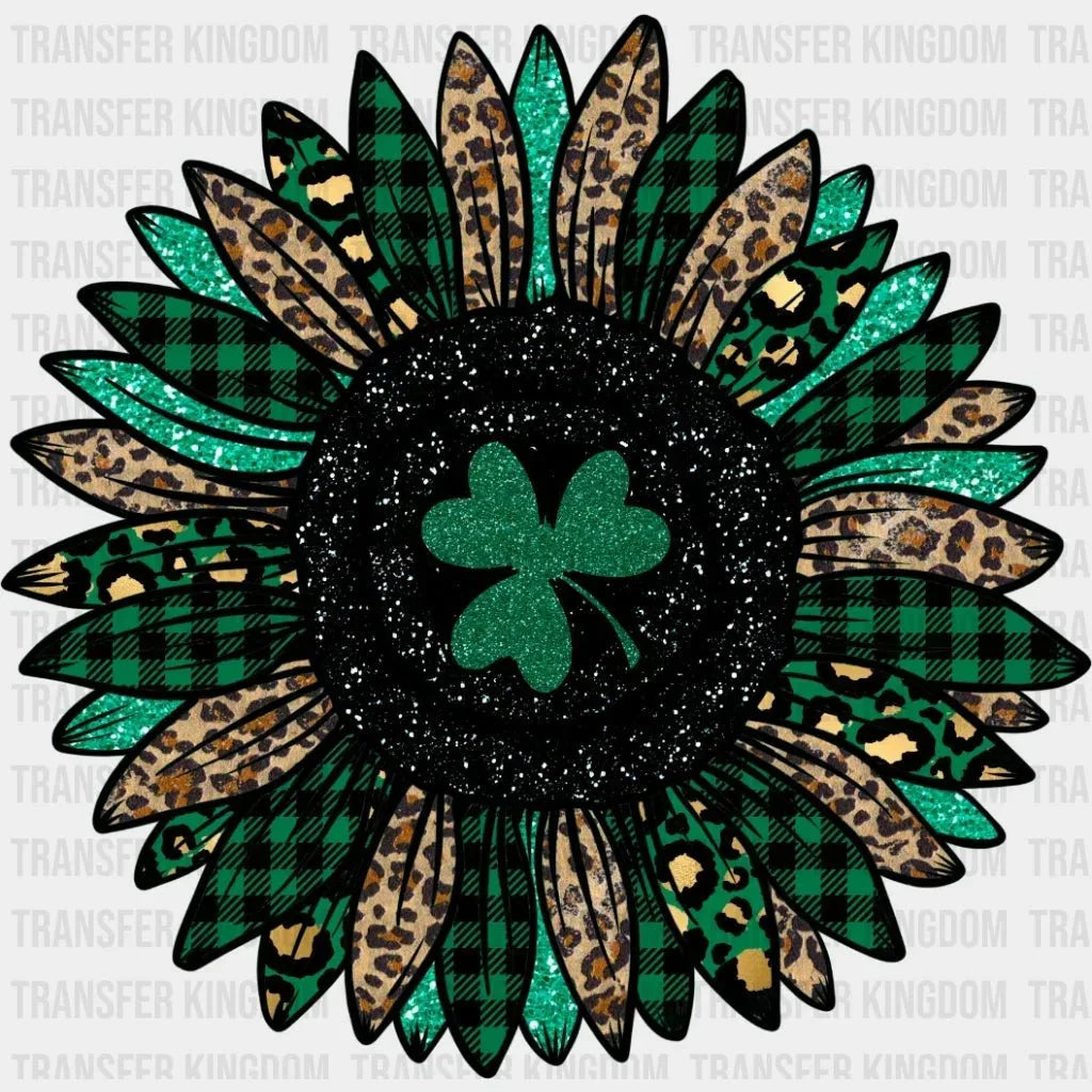 St. Patrick's Day Sunflower with Shamrock Design - DTF heat transfer - Transfer Kingdom