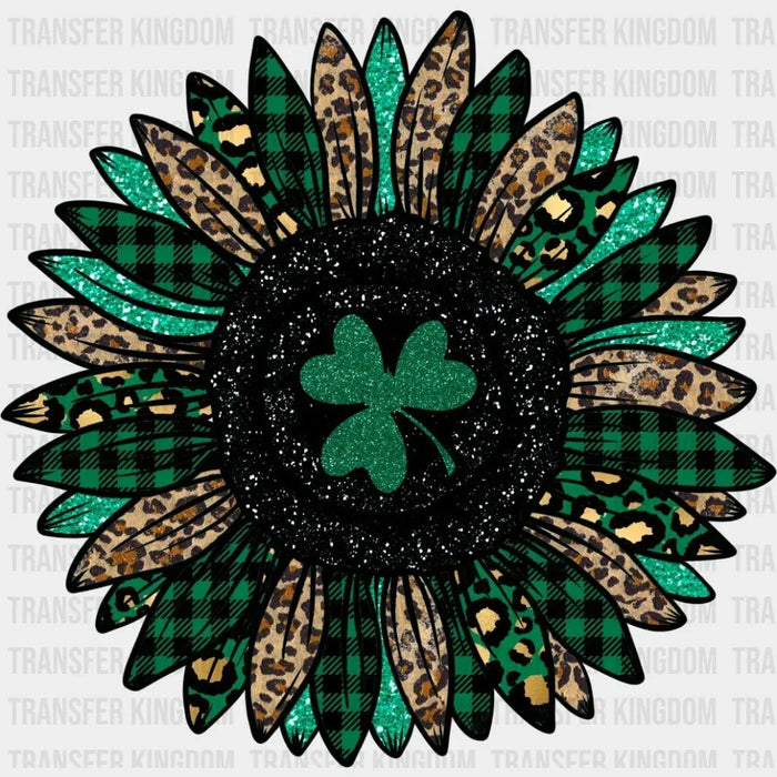 St. Patrick's Day Sunflower with Shamrock Design - DTF heat transfer