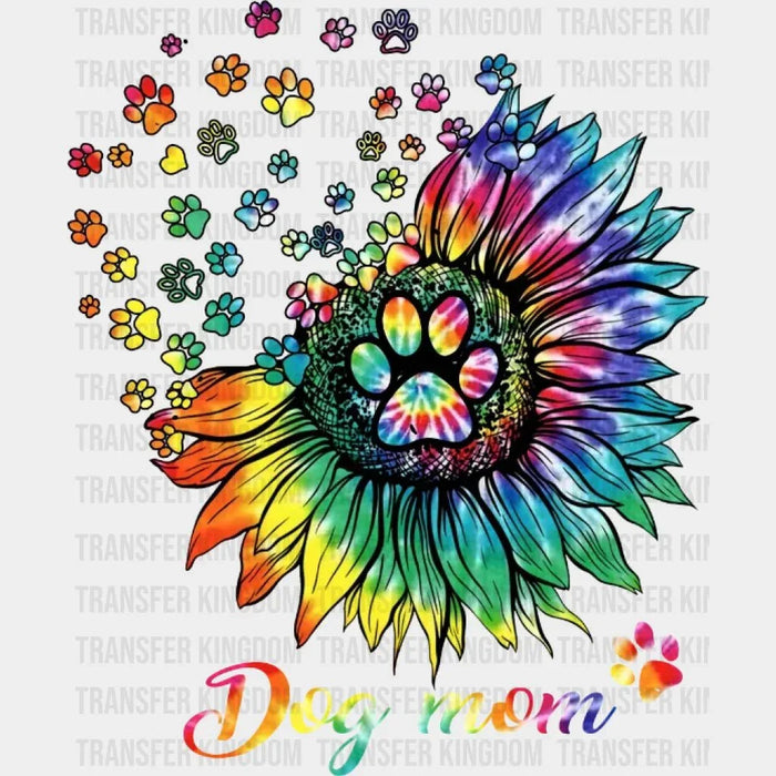 Sunflower And Colorful Dog Mom - Paw Crew - Animal Lover - Design - DTF heat transfer