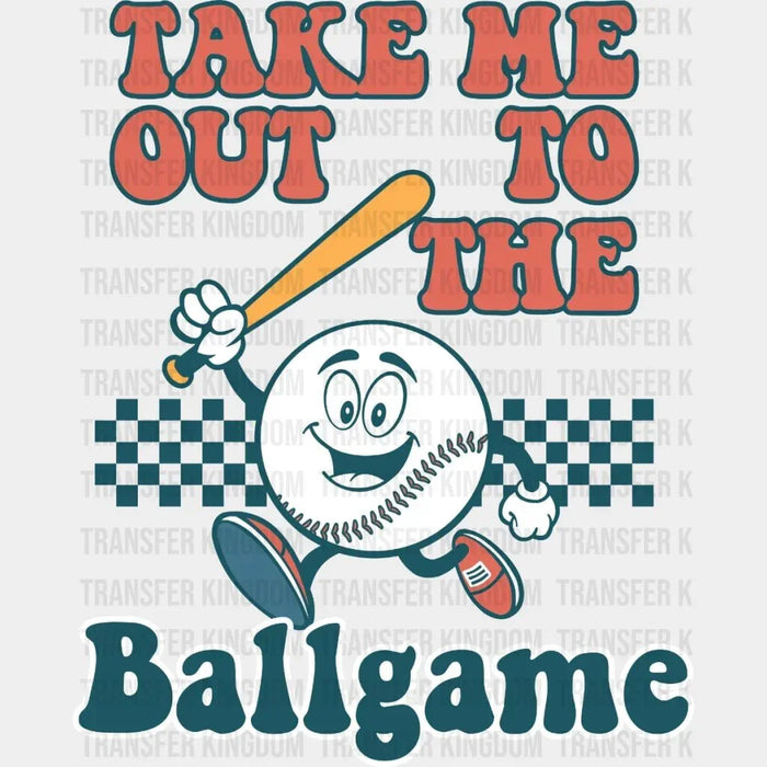 Take Me Out To The Ball Game Smiley DTF Transfer