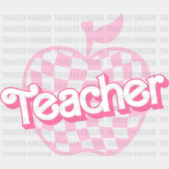Teacher Checkered Apple 100 Days Of School Design - DTF heat transfer - Transfer Kingdom