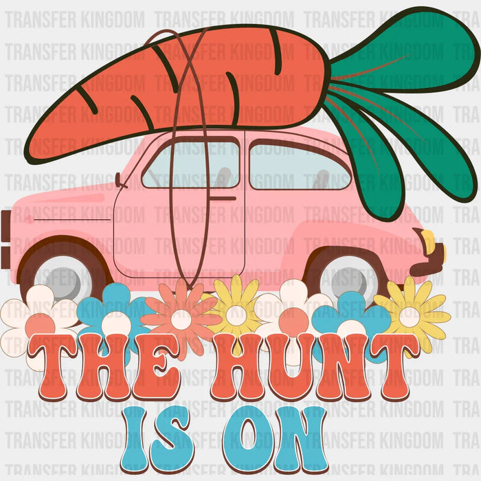The Hunt Is On Pink Car Easter Design - DTF heat transfer
