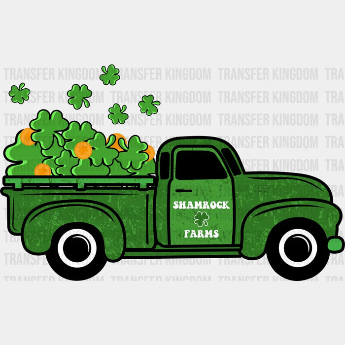 Green Truck Clovers St. Patrick's Day Design - DTF heat transfer