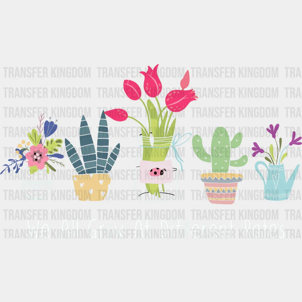 We All Grow At Different Rates 100 Days Of School Design - DTF heat transfer - Transfer Kingdom