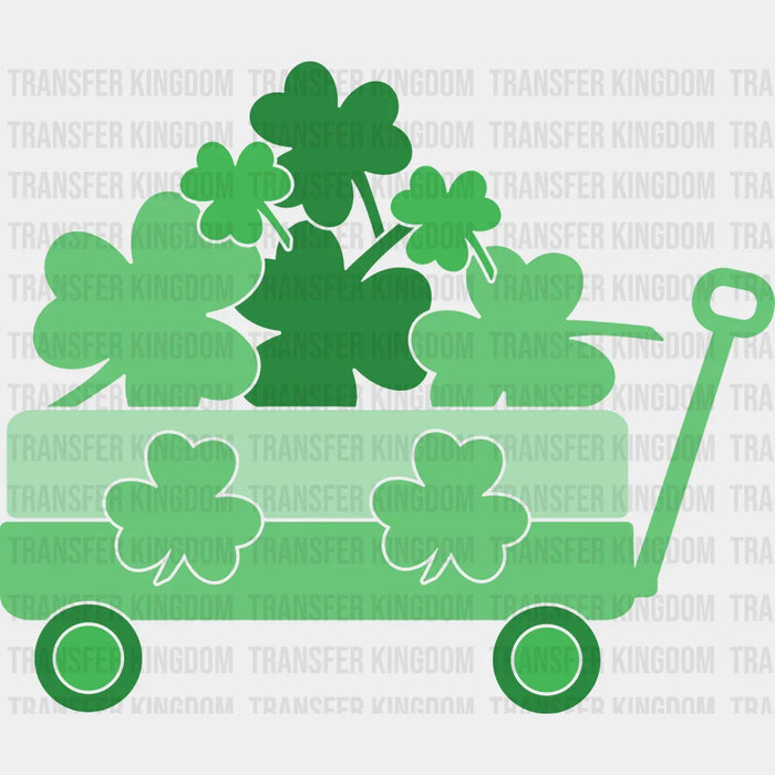Wheelbarrow Filled With Clover St. Patrick's Day Design - DTF heat transfer
